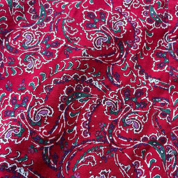 Western Holiday Paisley Button Down | Red Western Shirt | Vintage RL Christmas - Picture 2 of 6